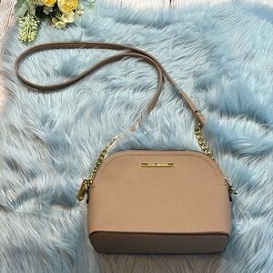 Steve Madden Tan and Gold Crossbody Bag with Dome Silhouette